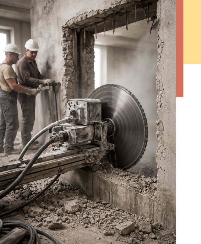 Алмазная резка проемов в Губахе от 4665 руб. быстро и недорого | ОТДЕЛОЧНИК-Гбх