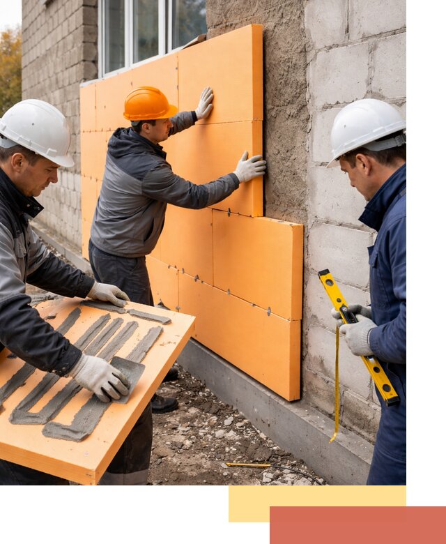 Утепление фасада пеноплексом под ключ в Губахе