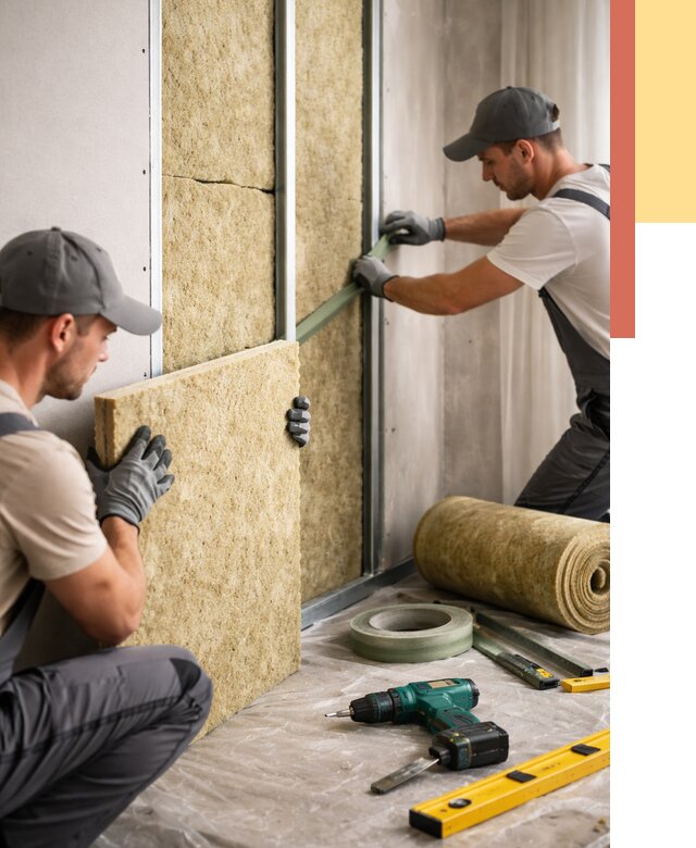 Шумоизоляция стен в Губахе под ключ от 1918 руб. | ОТДЕЛОЧНИК-Гбх