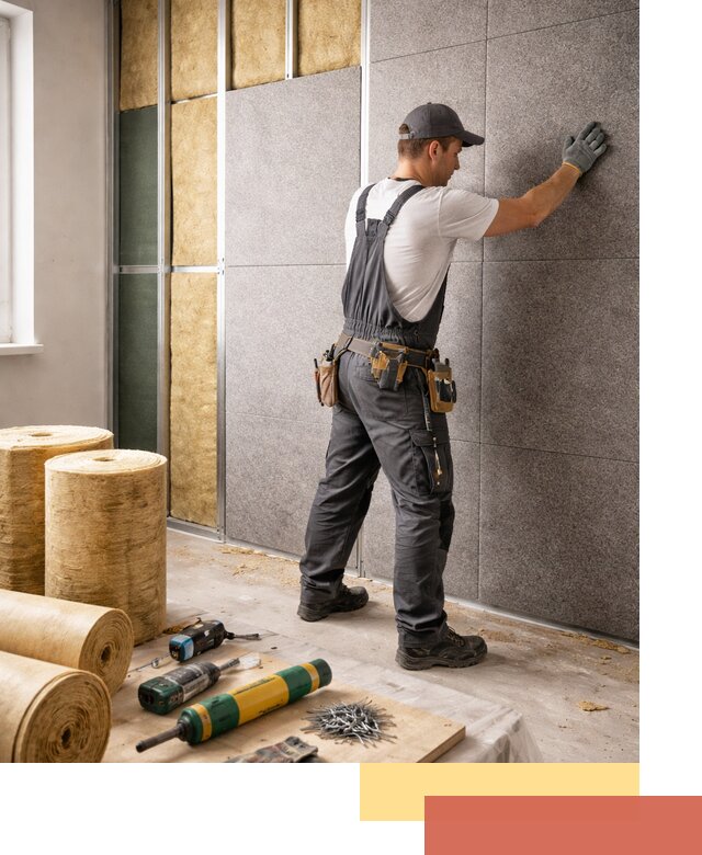 Профессиональная шумоизоляция стен в Губахе для квартиры и офиса