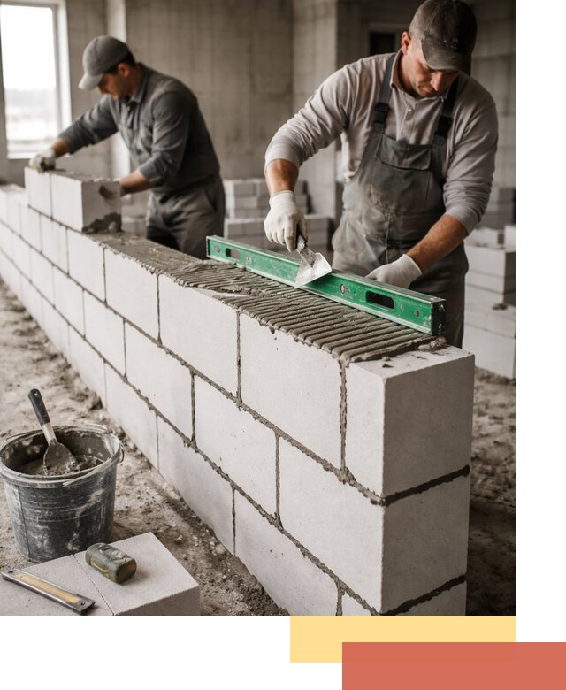 Кладка перегородок из газобетона в Губахе быстро и качественно
