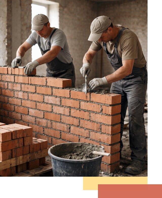 Кладка кирпичных перегородок под ключ в Губахе