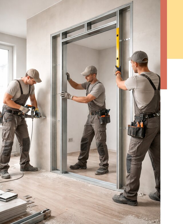 Устройство дверного проема в перегородке в Губахе от 4665 руб. под ключ | ОТДЕЛОЧНИК-Гбх