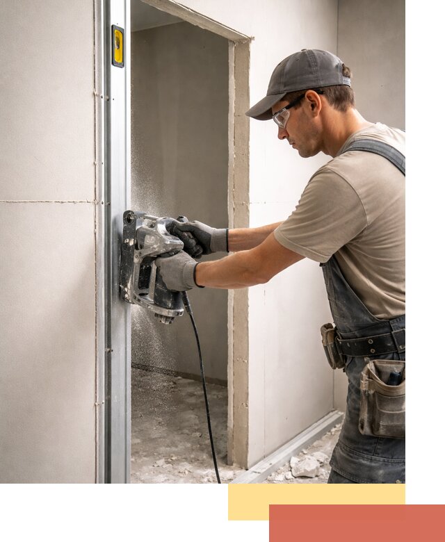 Устройство дверного проема в перегородке в Губахе