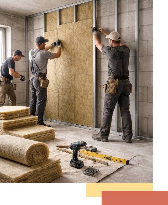 Шумоизоляция перегородок из блоков в Губахе — монтаж и защита шумоизоляцией