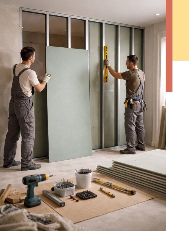 Перегородка из влагостойкого гипсокартона в Губахе от 4976 руб. — монтаж под ключ | ОТДЕЛОЧНИК-Гбх