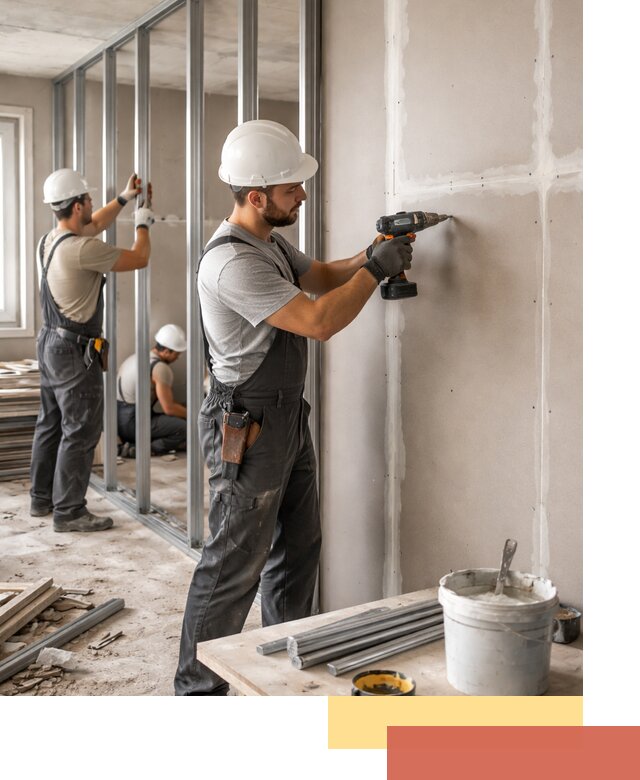 Перегородки из огнестойкого гипсокартона в Губахе под ключ