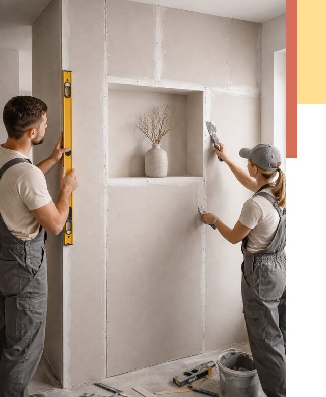 Перегородка из гипсокартона с нишей в Губахе от 3369 руб. под ключ | ОТДЕЛОЧНИК-Гбх