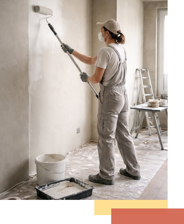 Покраска перегородок из гипсокартона в Губахе качественно и недорого