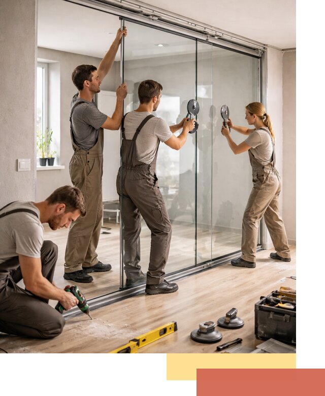 Изготовление стеклянных перегородок на заказ в Губахе