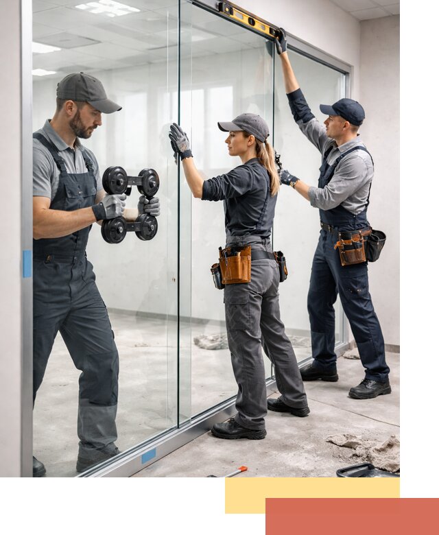 Профессиональный монтаж стеклянных перегородок в Губахе