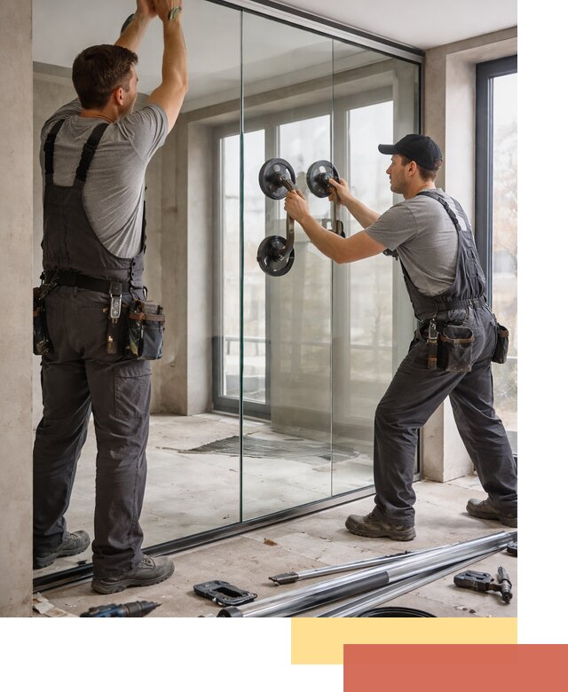 Цельностеклянные перегородки под ключ в Губахе