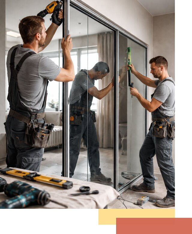 Каркасные стеклянные перегородки под ключ в Губахе