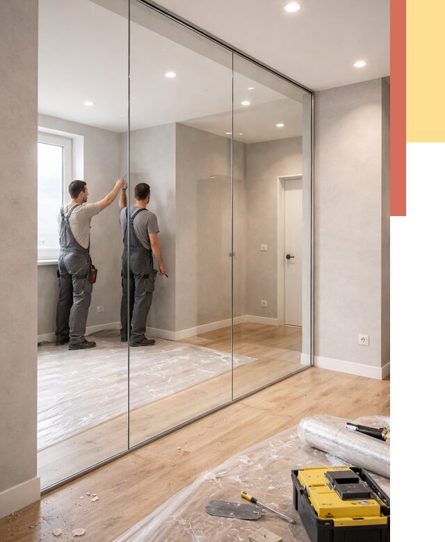 Безрамные стеклянные перегородки в Губахе — монтаж от 9848 руб. | ОТДЕЛОЧНИК-Гбх