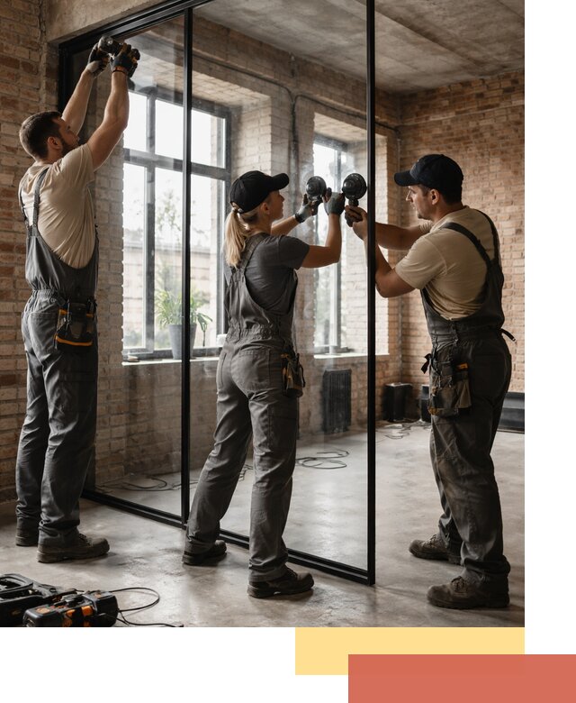 Стеклянные перегородки лофт — изготовление и монтаж в Губахе