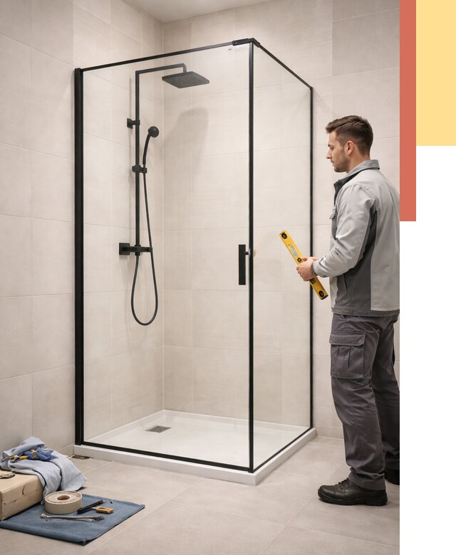 Стеклянные перегородки для душа в Губахе от 12958 руб. | Монтаж под ключ — ОТДЕЛОЧНИК-Гбх