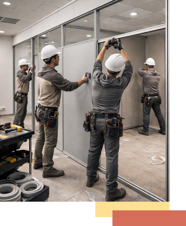 Мобильные офисные перегородки под ключ в Губахе