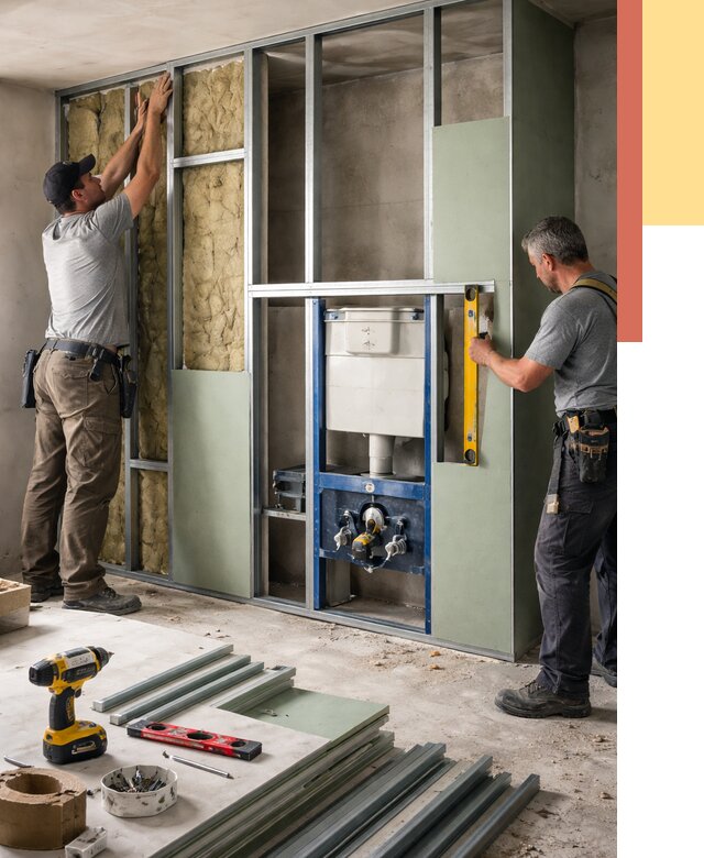 Установка сантехнических перегородок в Губахе от 8811 руб. | ОТДЕЛОЧНИК-Гбх