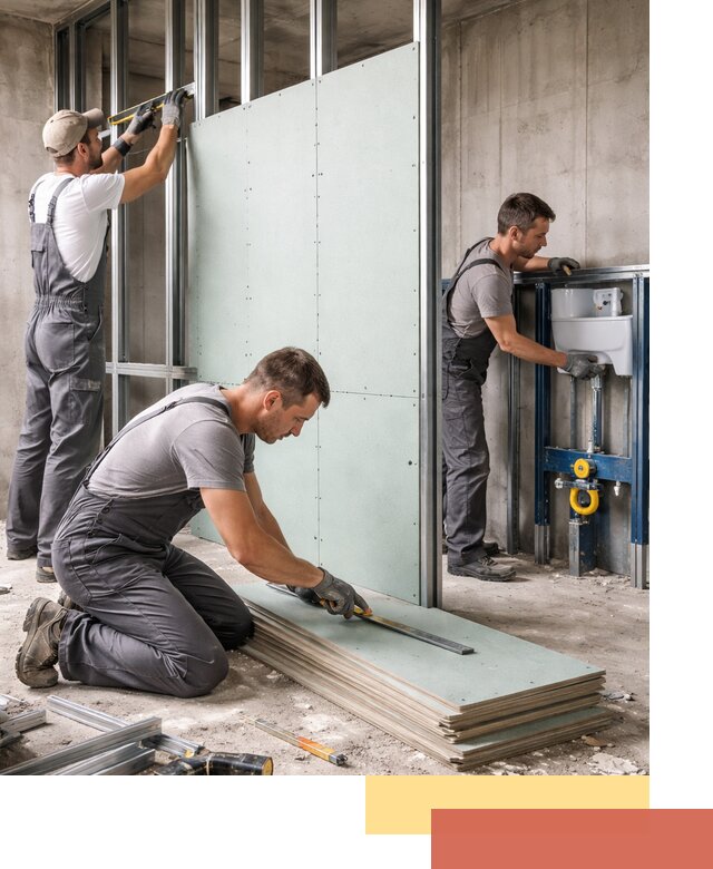 Монтаж и ремонт сантехнических перегородок в Губахе