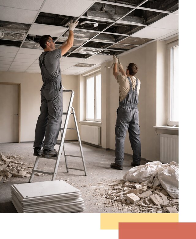 Демонтаж потолков Армстронг профессионально в Губахе