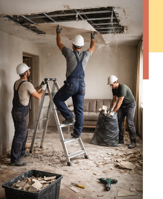 Демонтаж гипсокартонного потолка в Губахе от 435 руб. за м2 — ОТДЕЛОЧНИК-Гбх