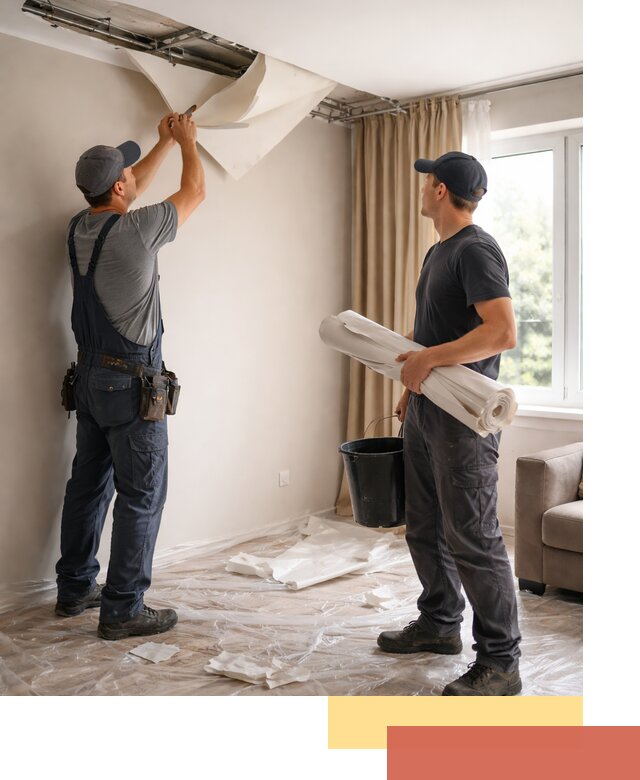 Демонтаж натяжного потолка в Губахе быстро и аккуратно