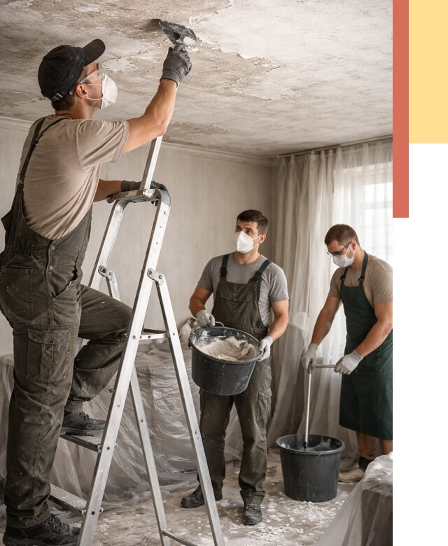 Удаление побелки с потолка в Губахе от 2592 руб. быстро и недорого | ОТДЕЛОЧНИК-Гбх