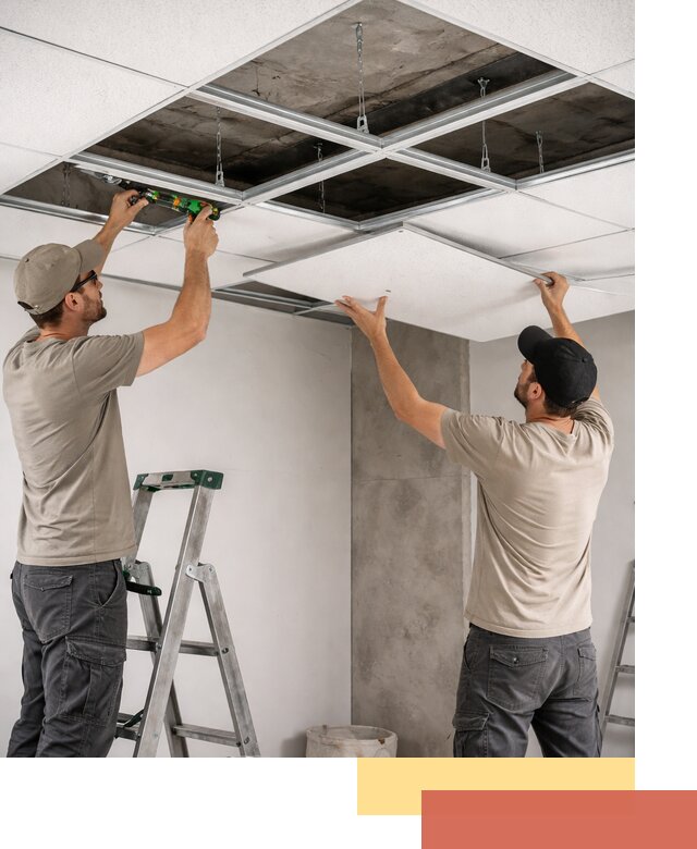 Монтаж потолка Армстронг под ключ в Губахе