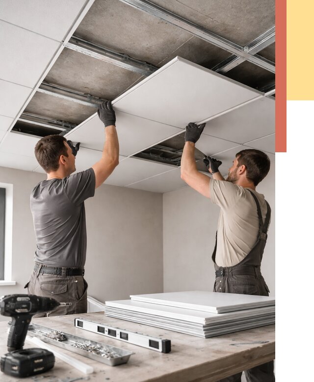 Монтаж кассетного потолка в Губахе от 4665 руб/м2 — установка и сборка | ОТДЕЛОЧНИК-Гбх