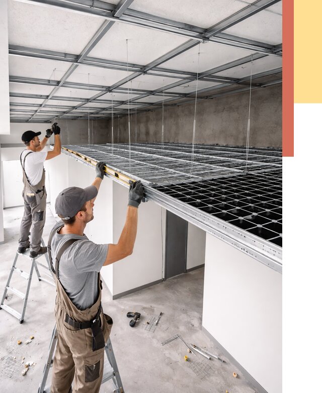 Монтаж потолка грильято в Губахе от 466 руб./м² — быстрая сборка под ключ | ОТДЕЛОЧНИК-Гбх