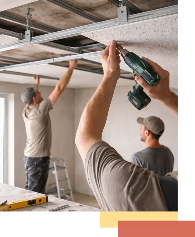 Монтаж акустического потолка в Губахе под ключ