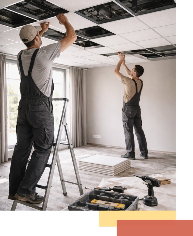 Замена плит подвесного потолка в Губахе быстро и качественно