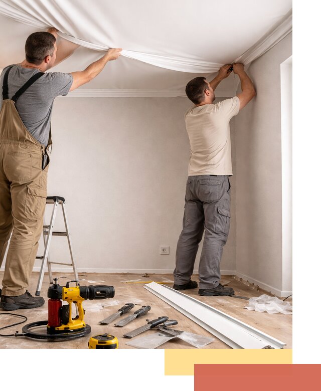 Монтаж ПВХ натяжного потолка в Губахе качественно и быстро