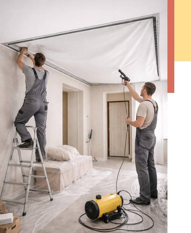 Монтаж натяжного потолка в прихожей в Губахе от 2747 руб. под ключ | ОТДЕЛОЧНИК-Гбх