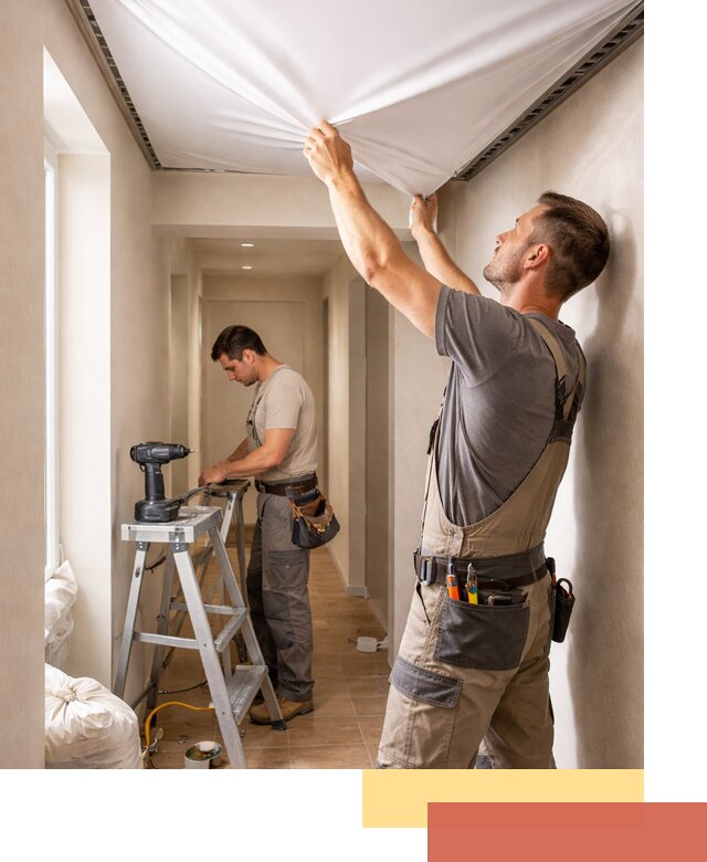 Монтаж натяжного потолка в прихожей в Губахе