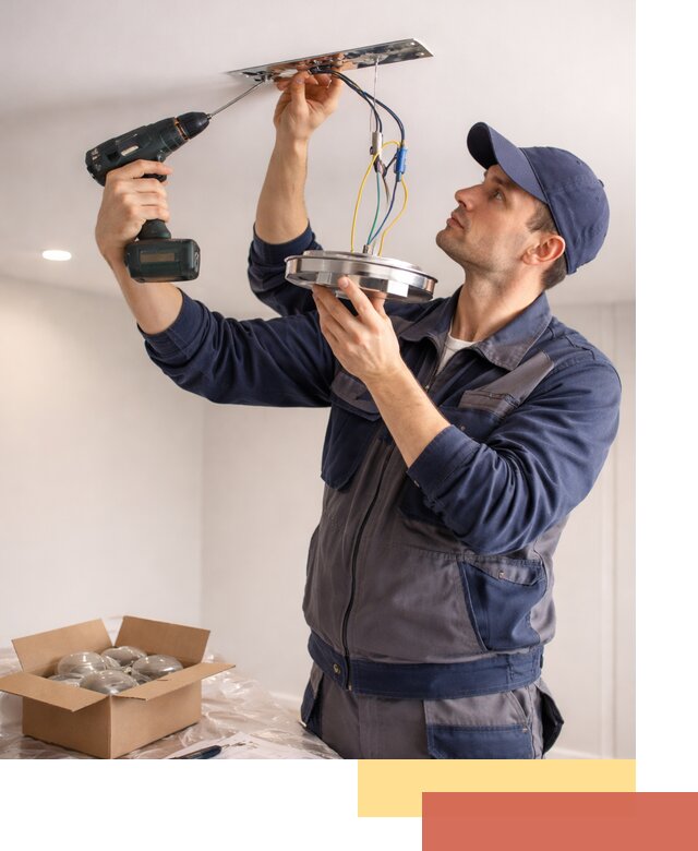 Установка люстры в натяжной потолок в Губахе