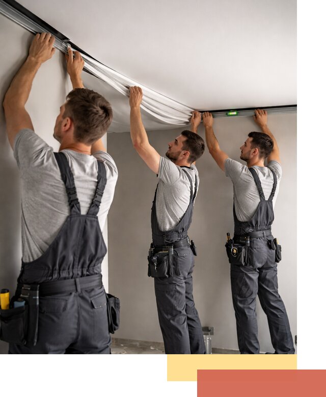 Теневые натяжные потолки в Губахе: монтаж и отделка быстро и качественно