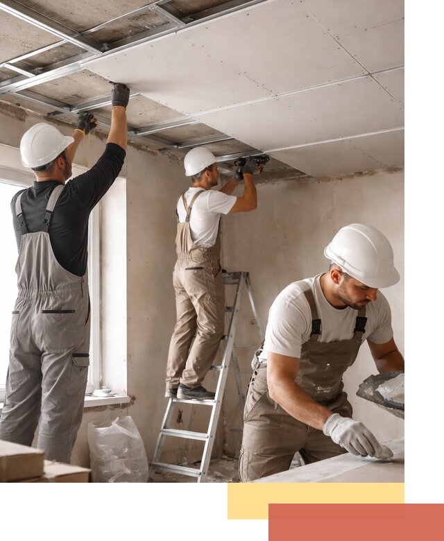 Одноуровневый потолок из гипсокартона в Губахе — монтаж и отделка