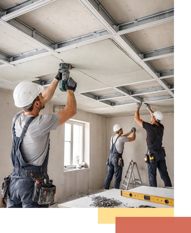 Кессонный потолок из гипсокартона под ключ в Губахе