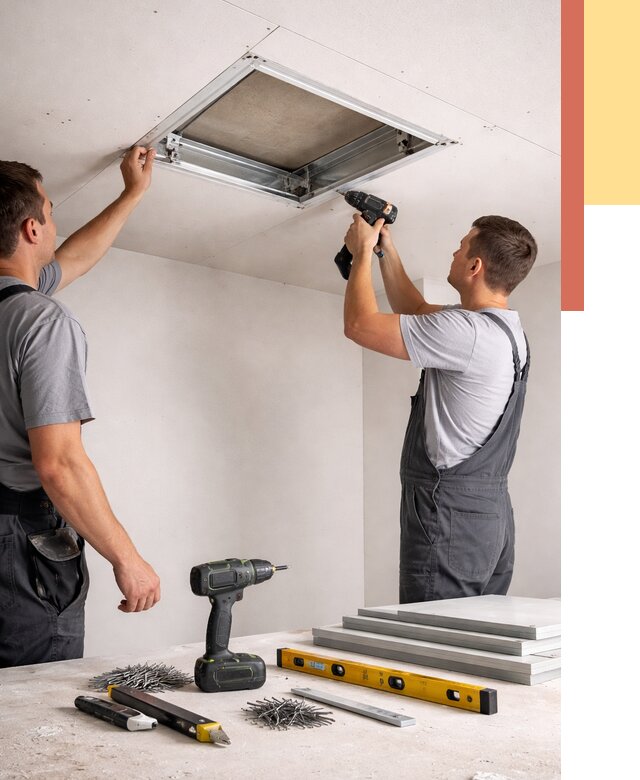 Установка люка в потолок ГКЛ в Губахе от 2592 руб. под ключ | ОТДЕЛОЧНИК-Гбх