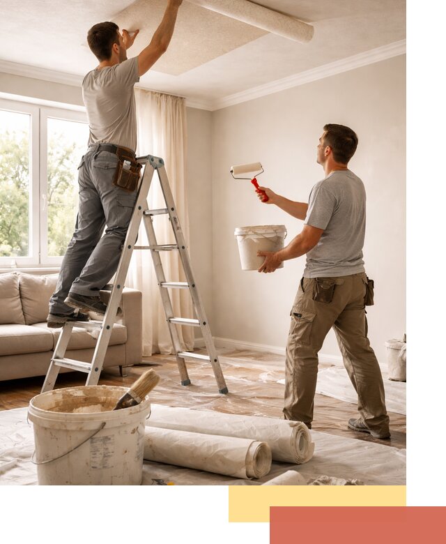 Поклейка обоев на потолок в Губахе — качественно и быстро