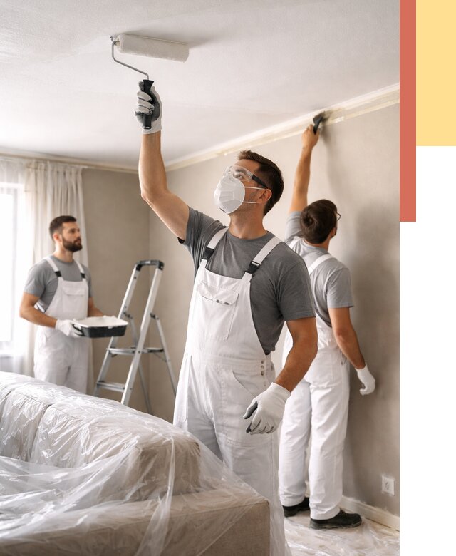 Покраска потолка водоэмельсионной краской в Губахе от 2281 руб/м² — услуги под ключ | ОТДЕЛОЧНИК-Гбх