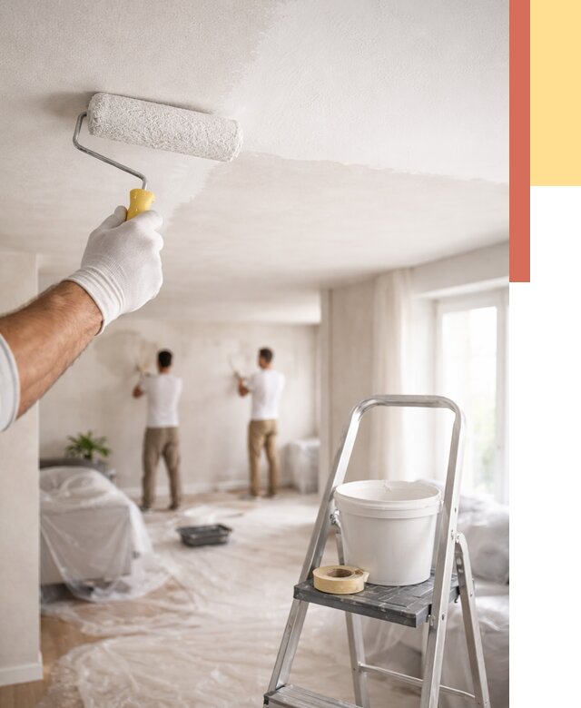 Покраска потолка акриловой краской в Губахе от 2592 руб. | ОТДЕЛОЧНИК-Гбх