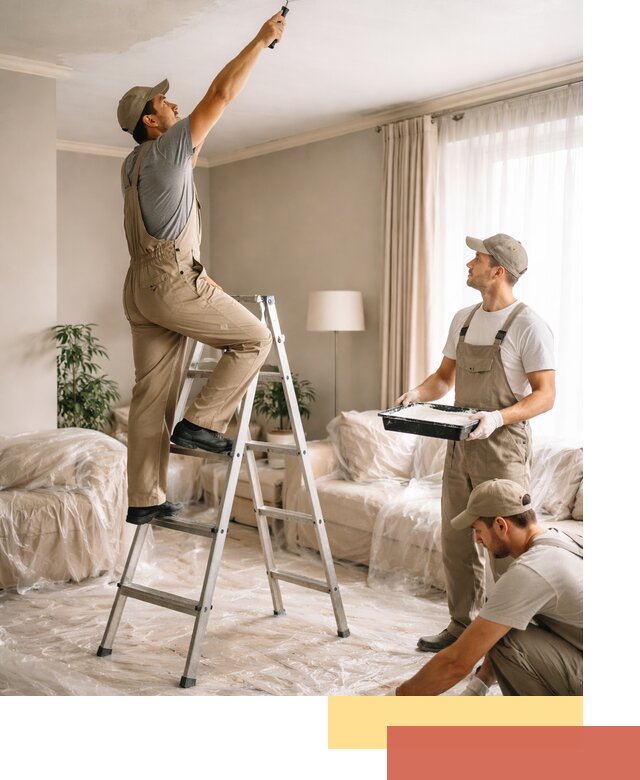 Покраска потолков акриловой краской в Губахе качественно и быстро