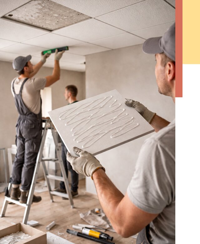 Монтаж потолочной плитки в Губахе от 4665 руб. — быстро и недорого | ОТДЕЛОЧНИК-Гбх