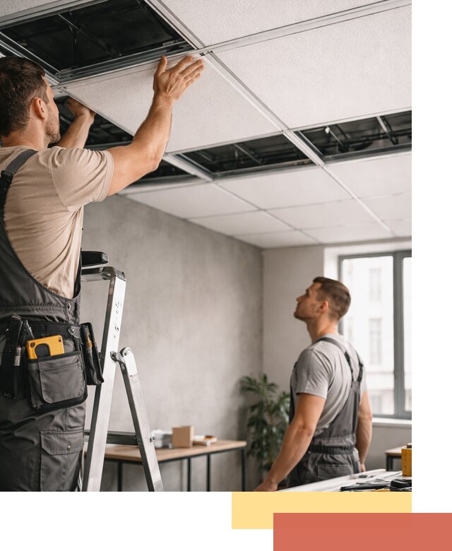 Монтаж потолочной плитки в Губахе качественно и в срок