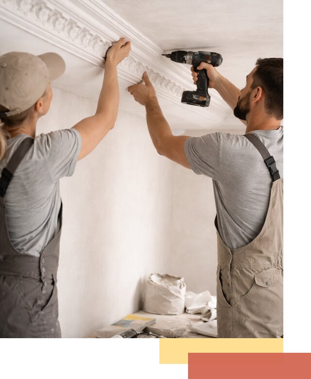 Профессиональный монтаж лепнины на потолок в Губахе