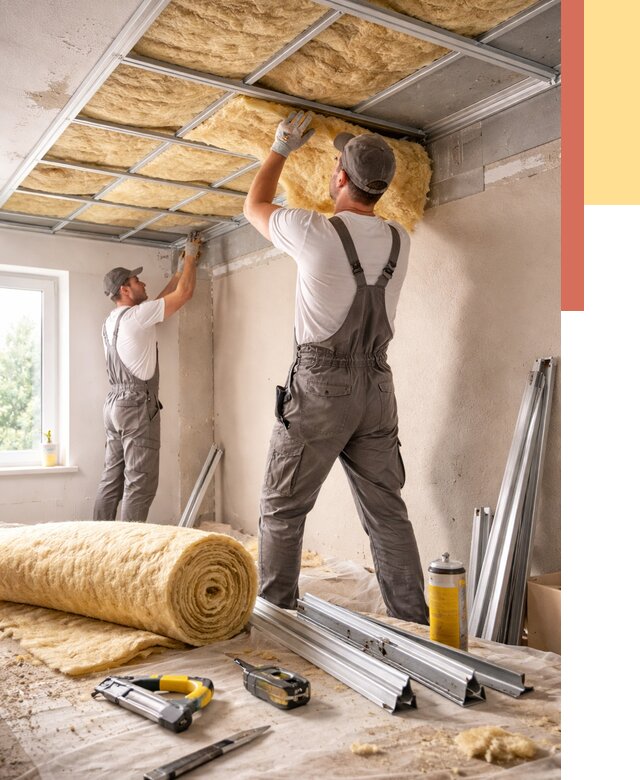 Утепление потолка в Губахе от 7464 руб/м2 — недорого, быстро, под ключ | ОТДЕЛОЧНИК-Гбх