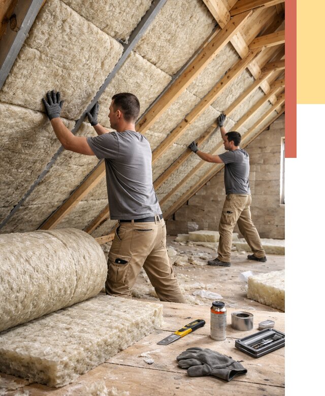 Утепление потолка минватой в Губахе от 1503 руб. — быстро и недорого | ОТДЕЛОЧНИК-Гбх