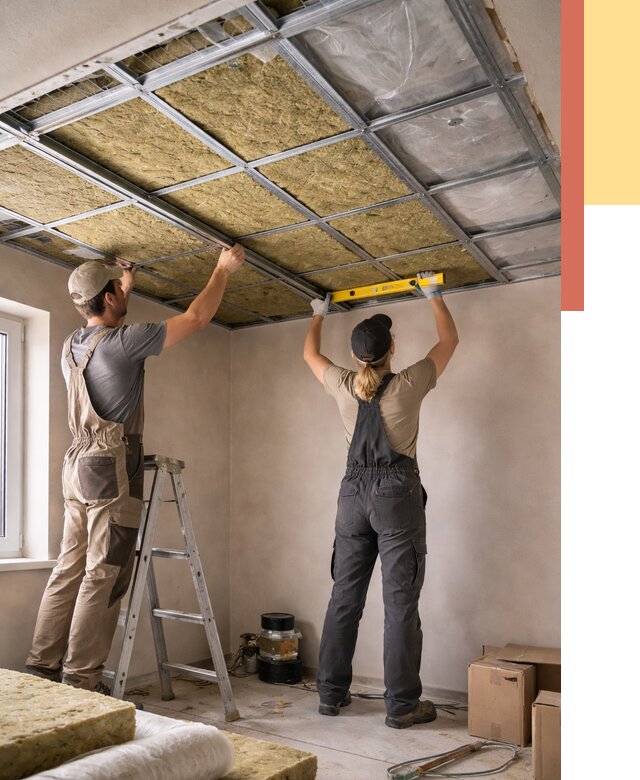 Шумоизоляция потолка в Губахе от 1296 руб. под ключ — услуги ОТДЕЛОЧНИК-Гбх